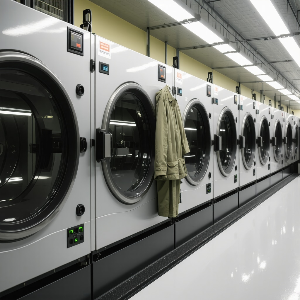 Modern dry cleaning equipment and textile restoration processes in Tampa specialized facility