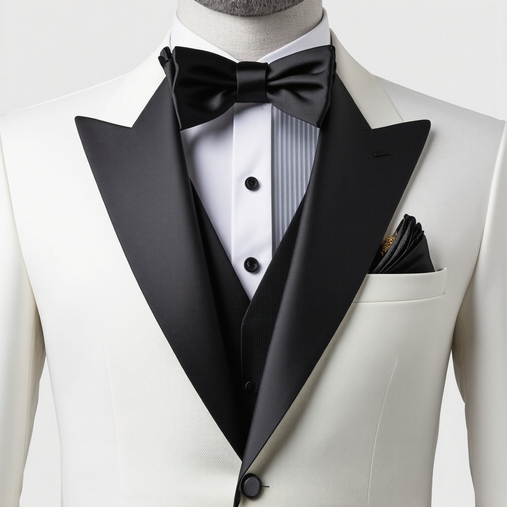 Close-up of tuxedo fabric receiving nanotechnology coating in a professional dry cleaning environment