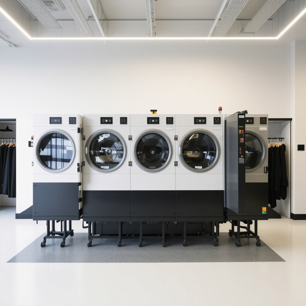 Modern dry cleaning equipment with AI technology and eco-friendly features in Trinity