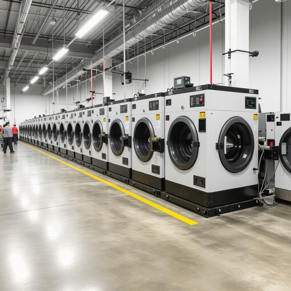 Modern dry cleaning equipment with digital controls and eco-friendly solvent systems in Trinity