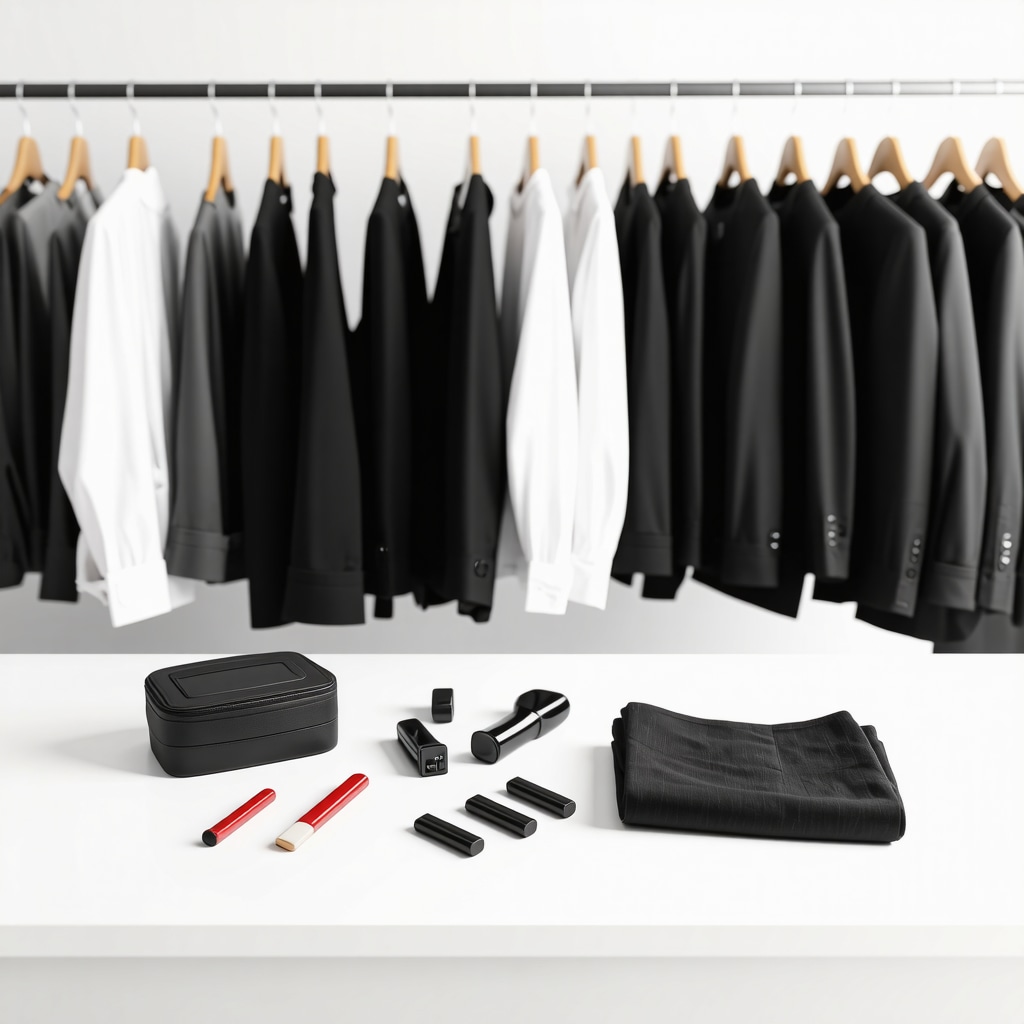 Professional dry cleaner's workspace with eco-friendly machines and luxury garments hung for cleaning and preservation