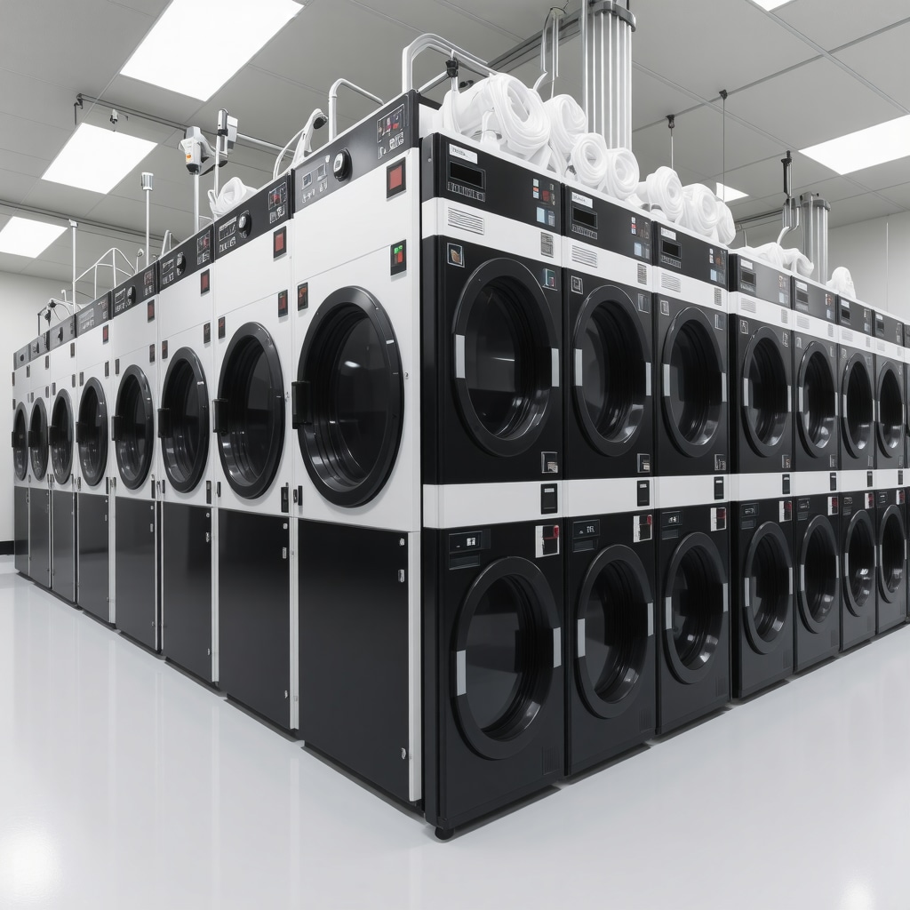 Laboratory with eco-friendly solvent systems and antimicrobial textile treatment equipment for comforter care