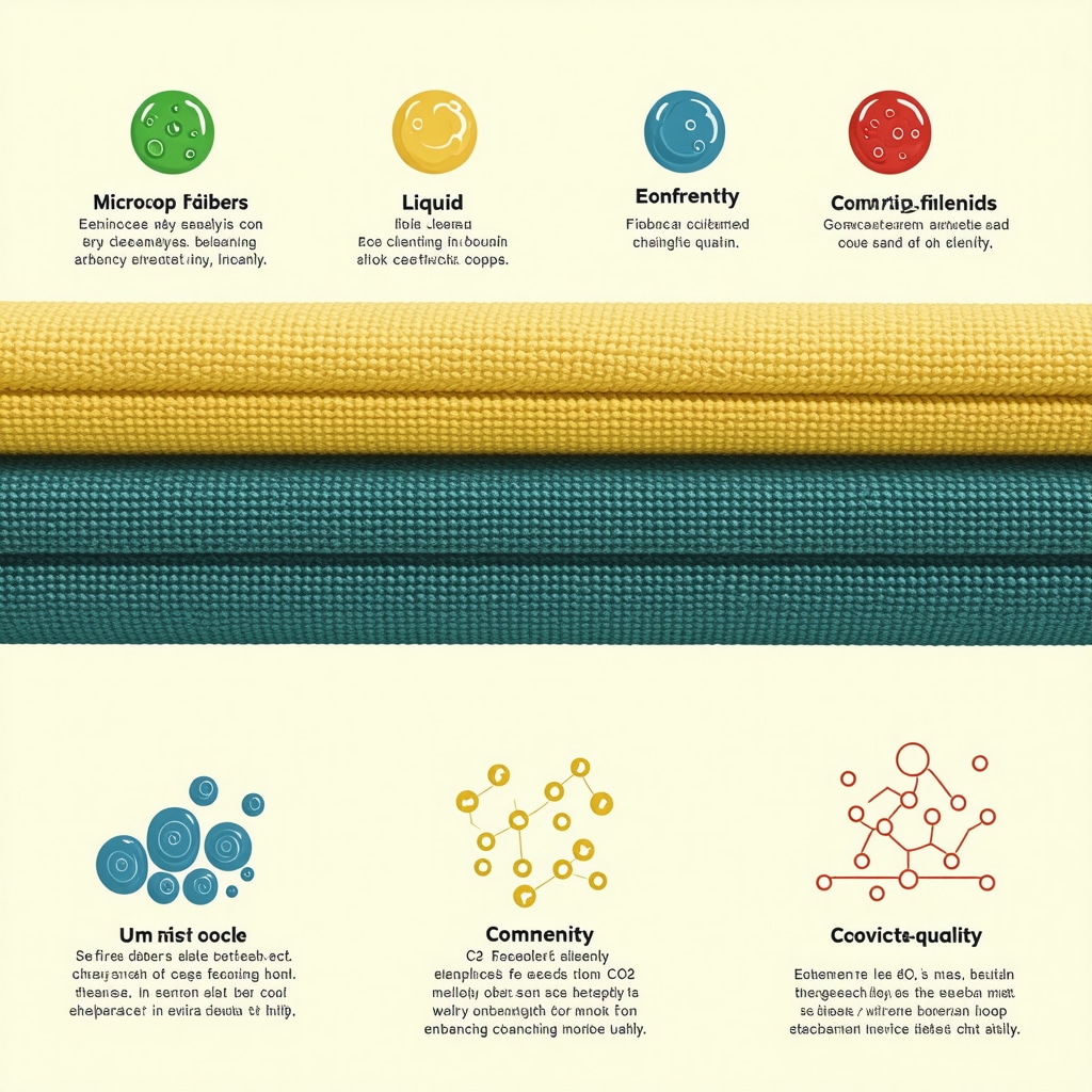 Infographic depicting fabric analysis, green dry cleaning solvents, and community feedback in Trinity's dry cleaning services