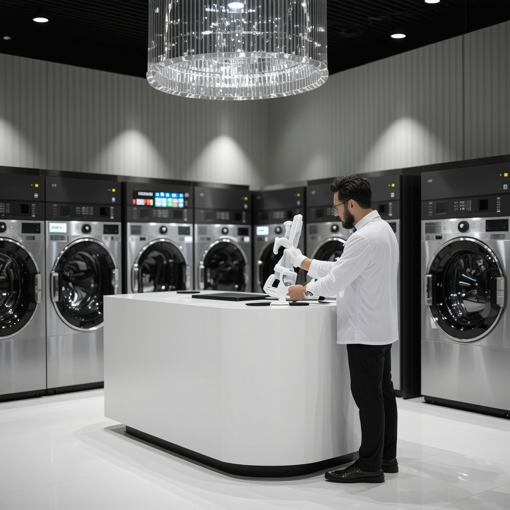 Eco-friendly dry cleaning technology and expert technician handling garment care in Tampa