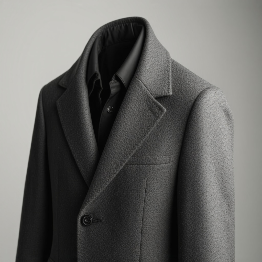 Luxury wool coat undergoing ozone and vacuum drying treatment at a Tampa dry cleaning service