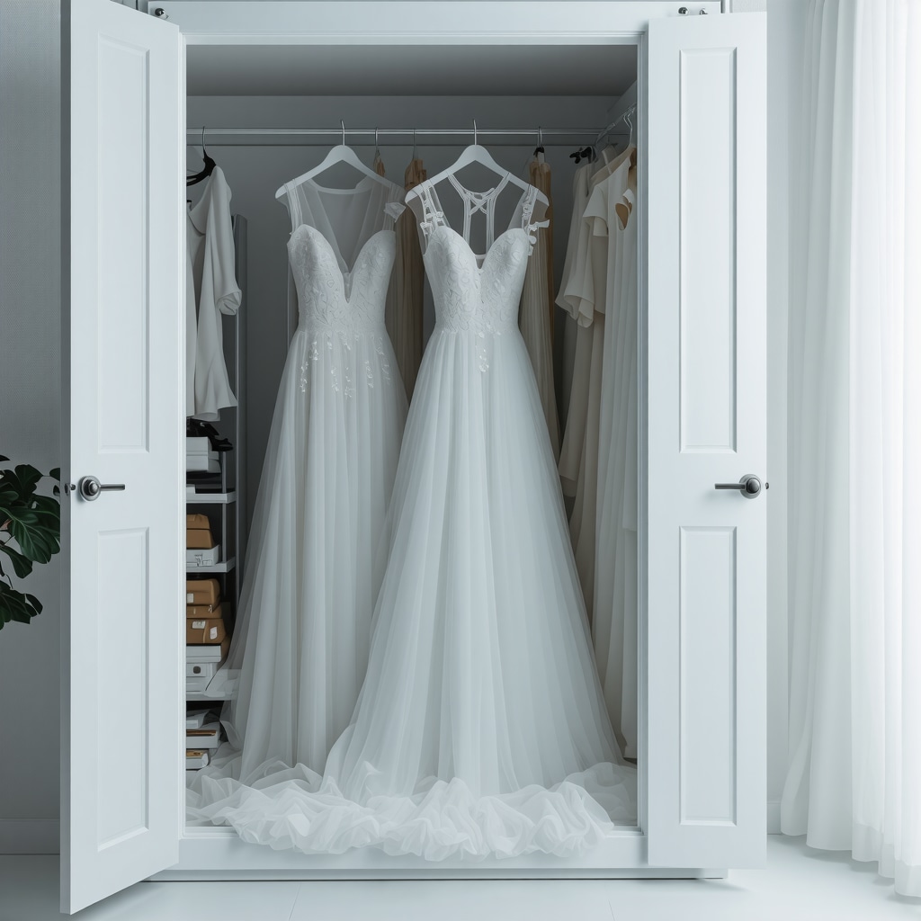 Climate-controlled storage box with sensors and UV blocking for bridal gown preservation