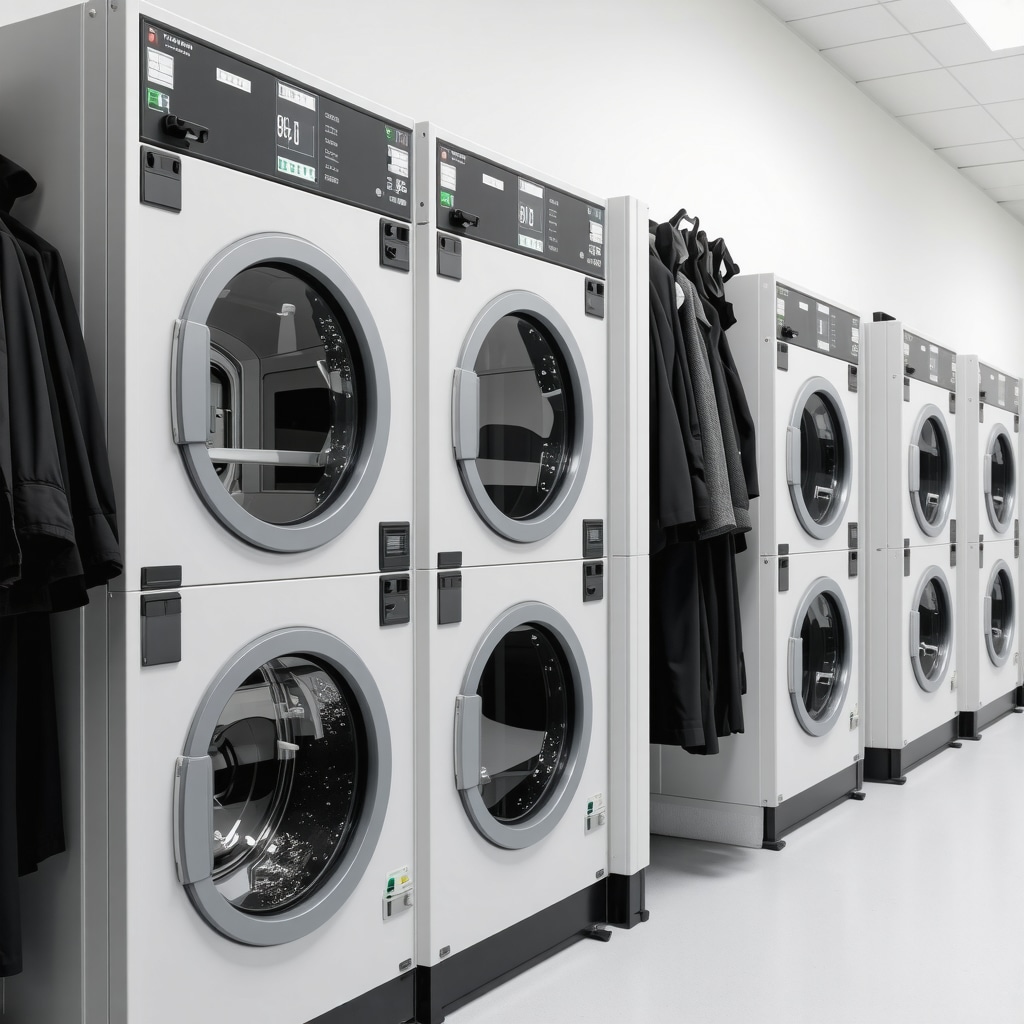 Eco-friendly dry cleaning machines and tailor tools in a Tampa facility