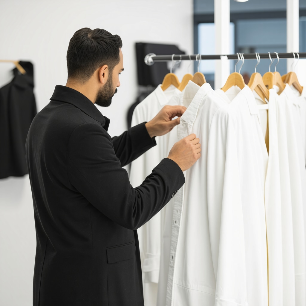 Dry cleaning specialist treating a wool coat using eco-friendly solvents and fabric finishing technology in South Tampa workshop