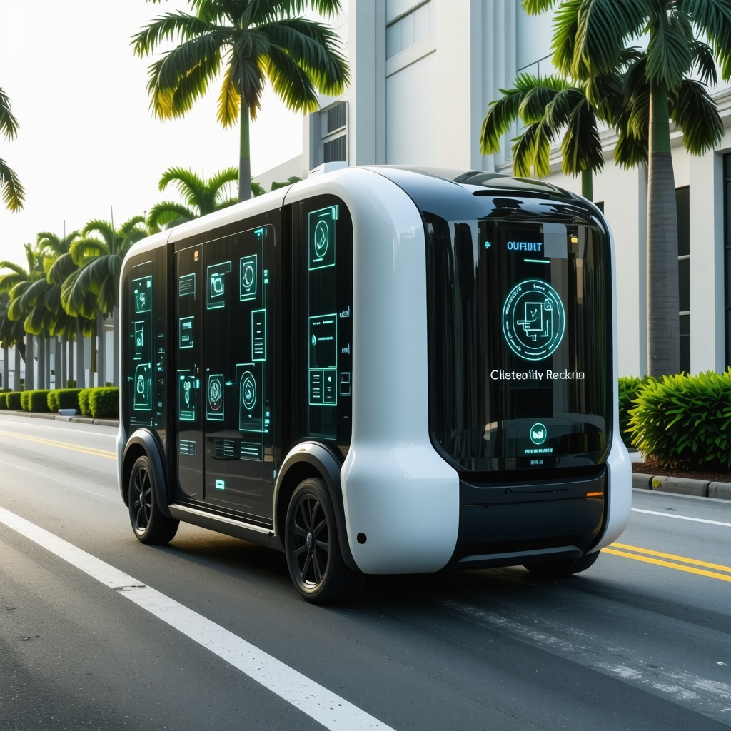 AI-powered electric delivery vehicle used for eco-friendly dry cleaning pickup and delivery services in Tampa