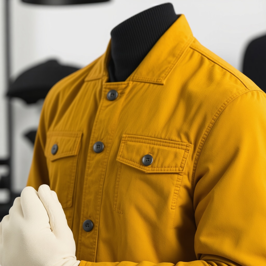 Professional applying nanocoating on a suede jacket to protect against humidity and stains