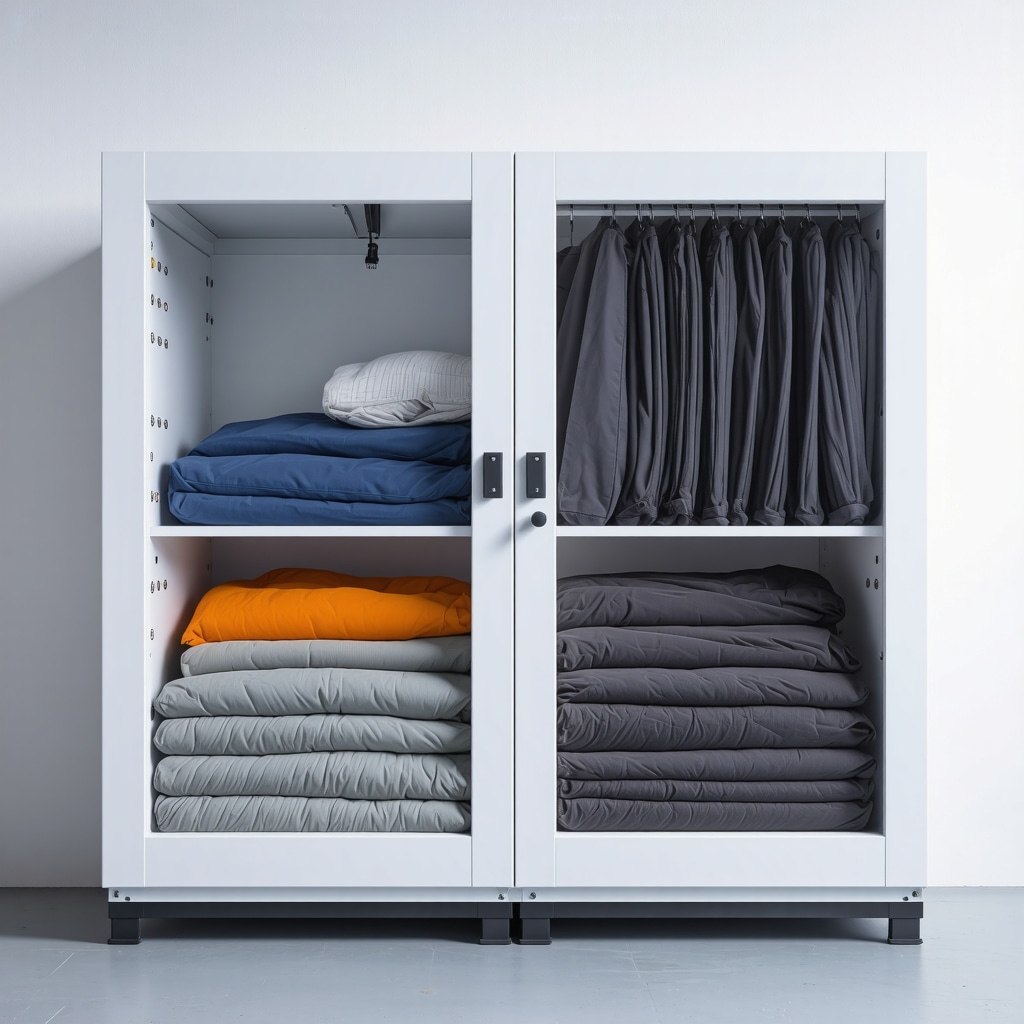 Climate-controlled textile storage unit featuring IoT sensors and nanotechnology-treated blankets for advanced fabric care in South Tampa
