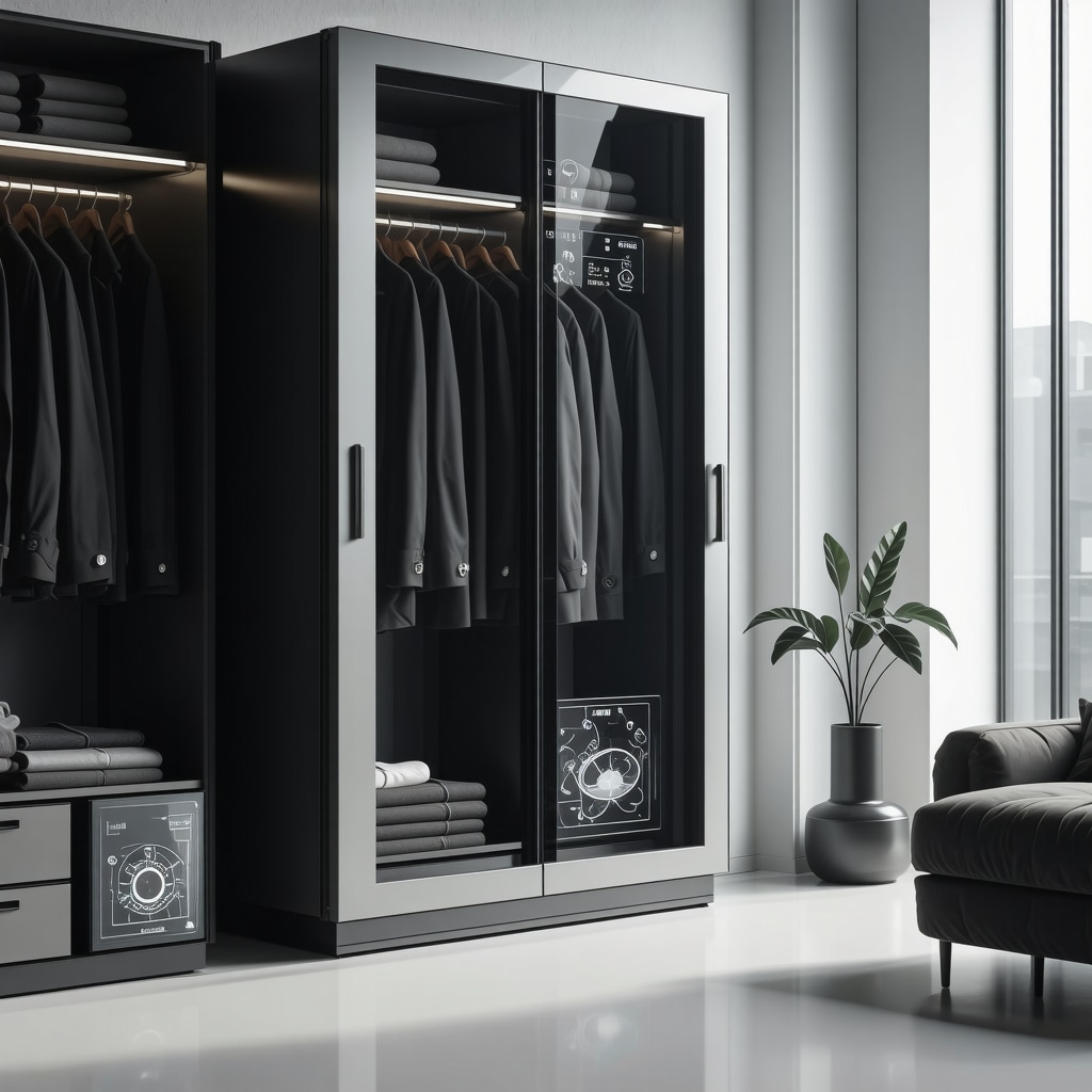 Smart wardrobe with humidity controls and wool coat maintenance technology