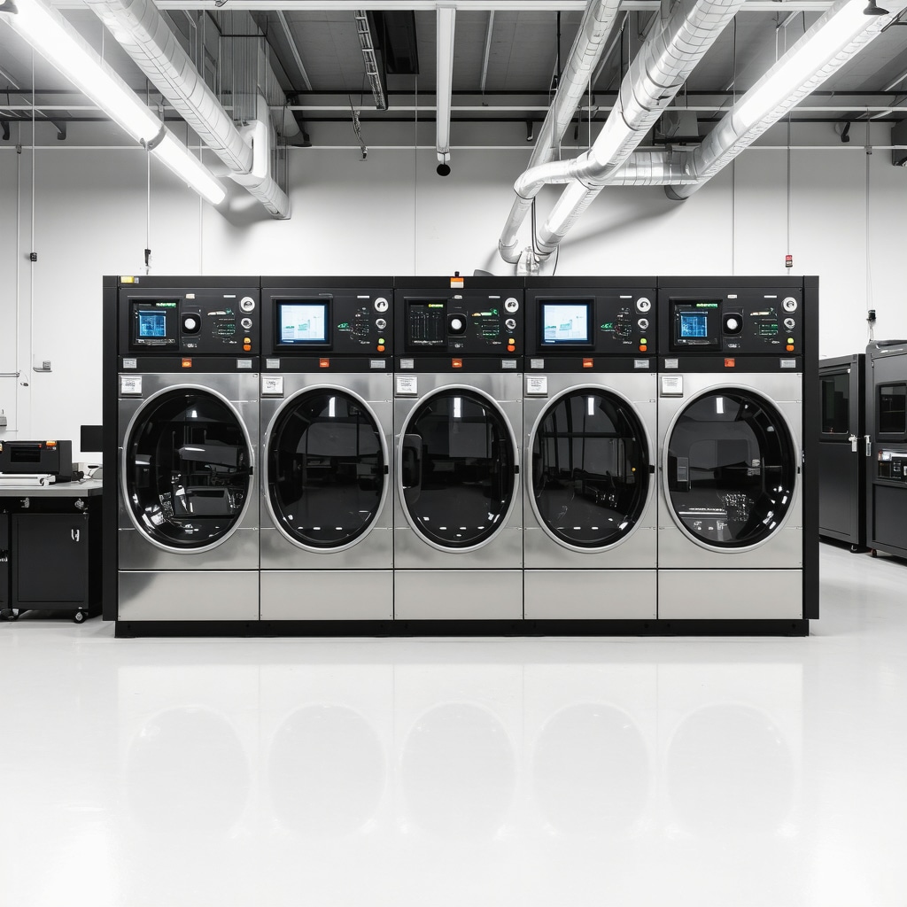 Modern dry cleaning setup with closed-loop solvent recovery and AI analytics in Lutz