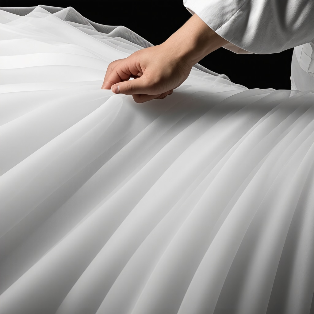 Spectroscopic analysis and AI imaging applied to wedding dress fabric in a laboratory