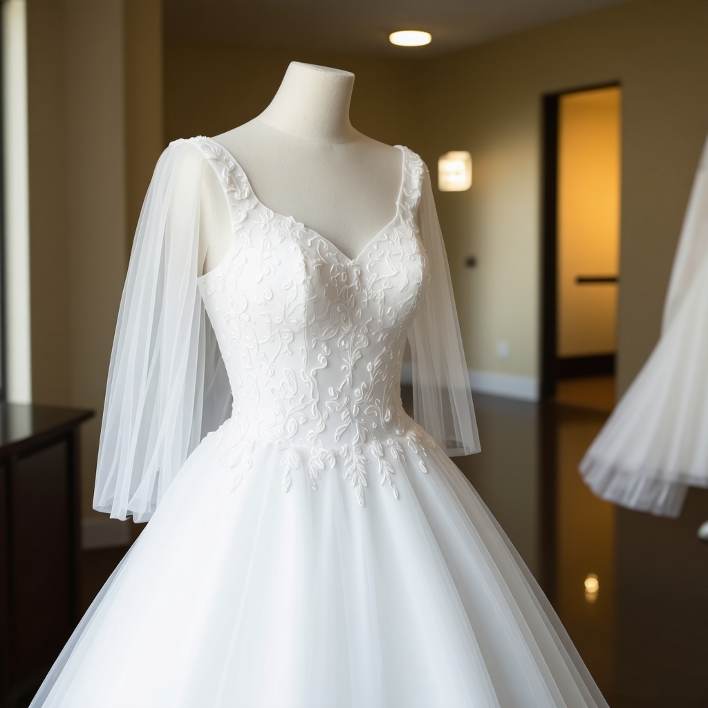 Wedding dress stored with modern preservation techniques and digital records in Tampa