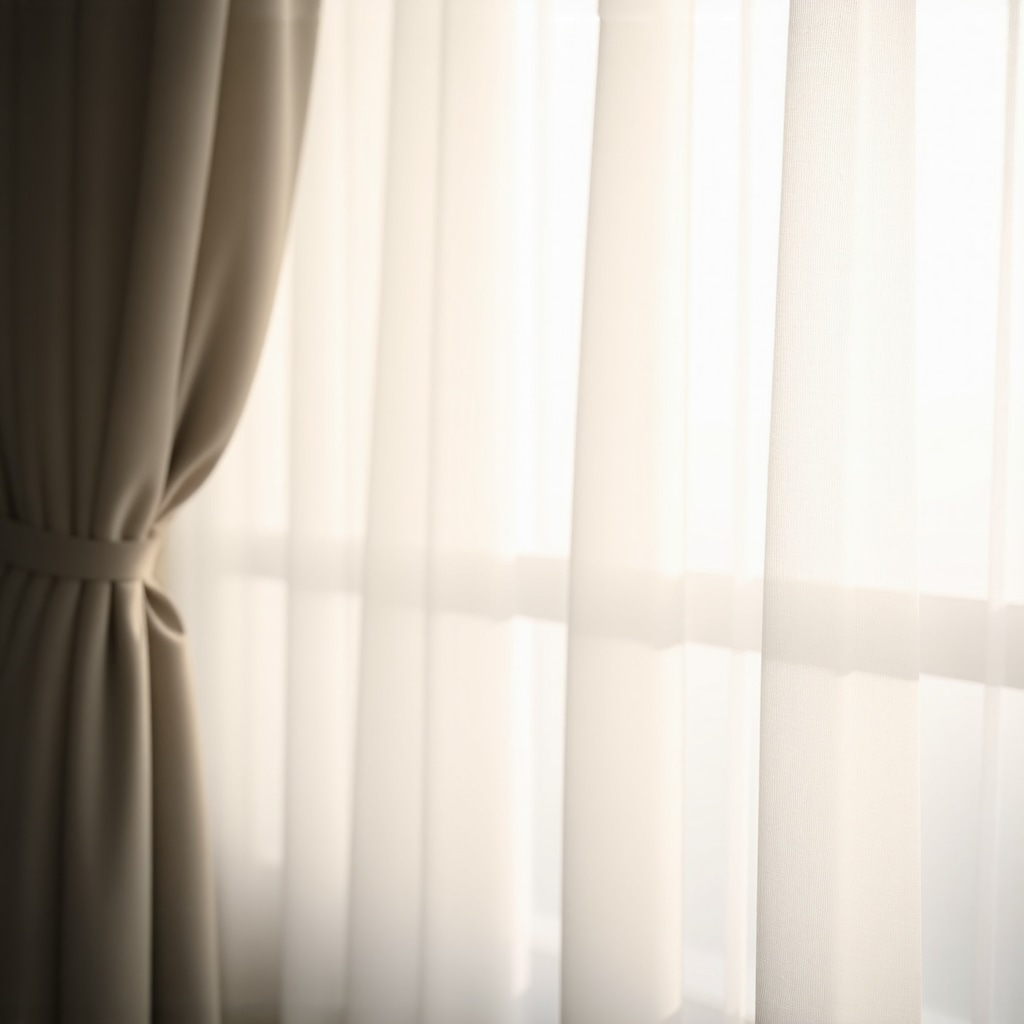 Professional eco-friendly curtain cleaning with gentle steam on silk curtains in a bright home setting