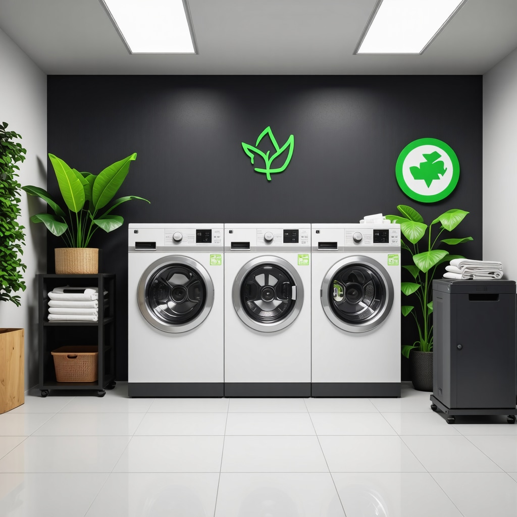 Green certified eco-friendly dry cleaning plant with sustainable practices