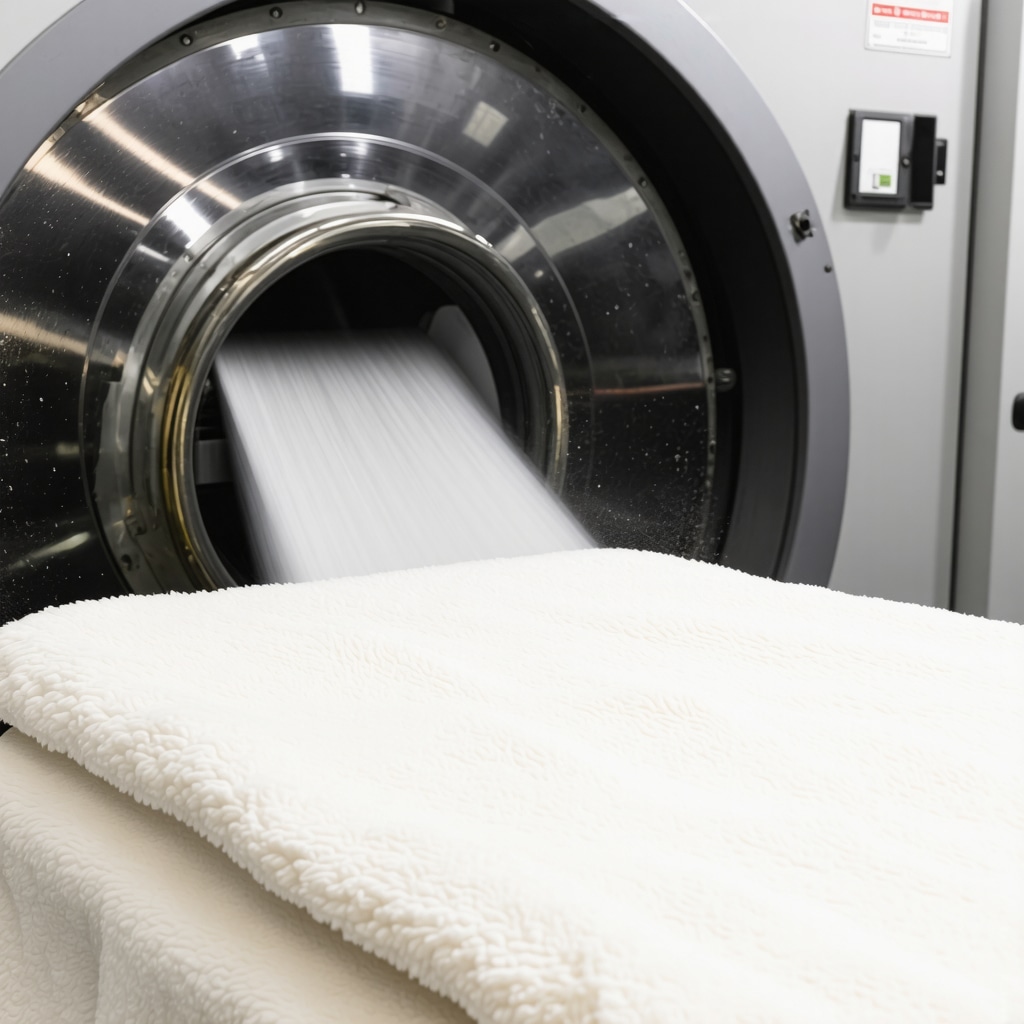 Modern dry cleaning machine cleaning a wool blanket using eco-friendly solvents in South Tampa