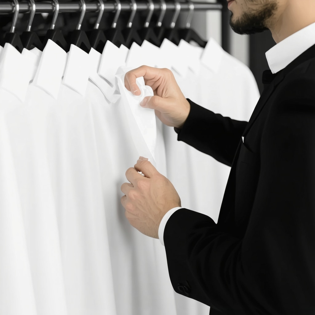 Dry cleaner carefully handling a suit with eco-friendly cleaning techniques.