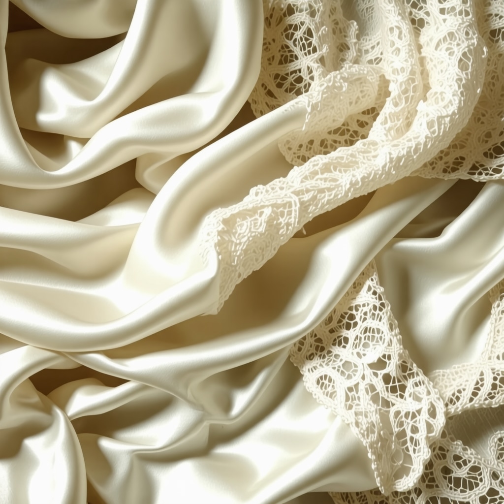 Vintage silk and lace fabrics stored in climate-controlled environment illustrating preservation techniques