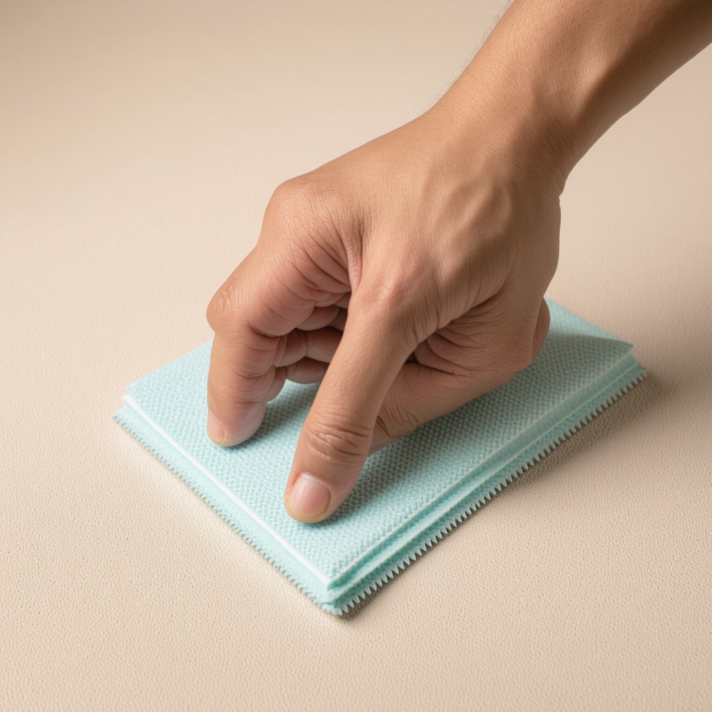 Professional technician restoring suede fabric with eco-friendly techniques in a South Tampa workshop