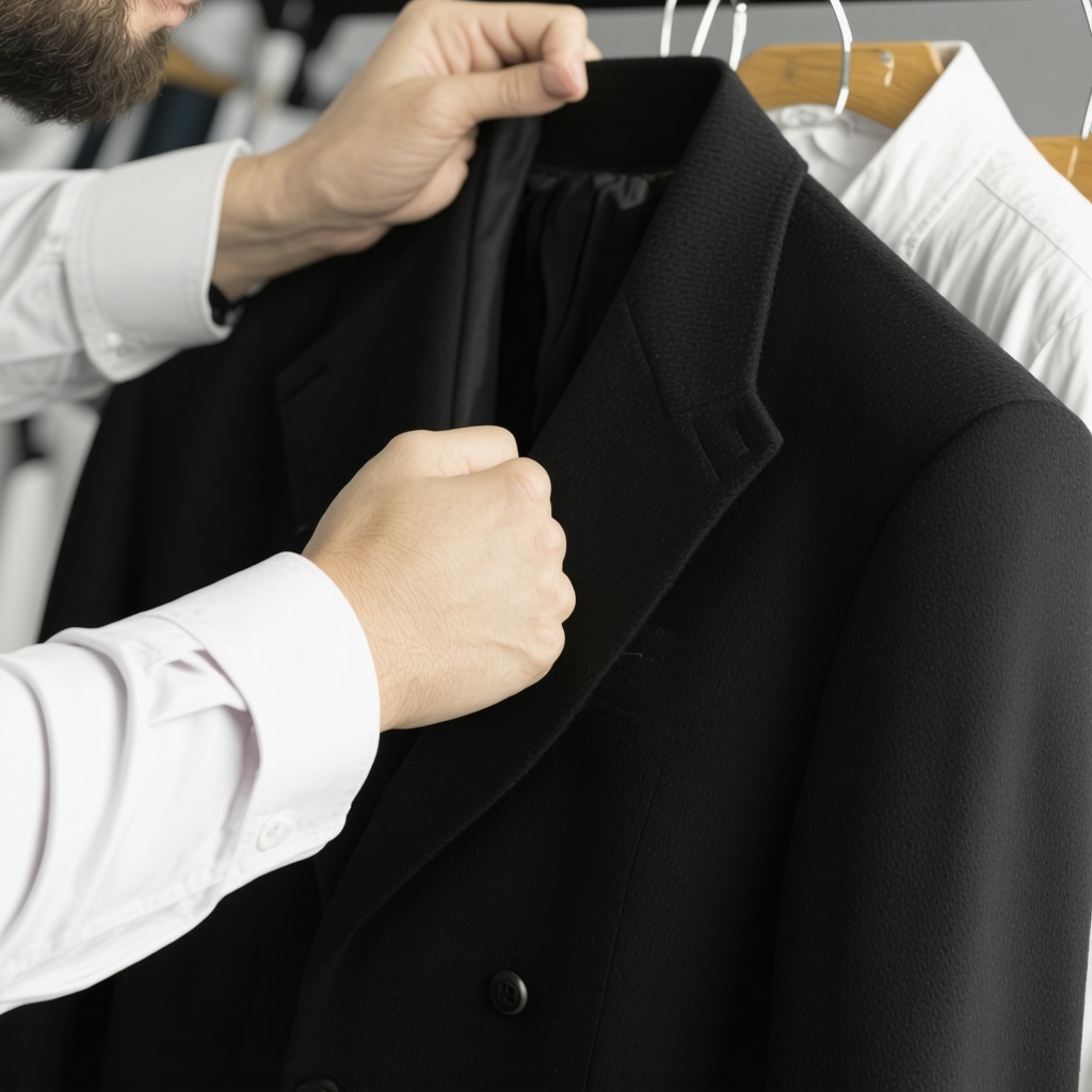 Professional cleaning technician carefully cleaning a wool coat with eco-friendly methods.
