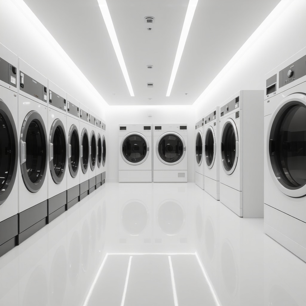 Advanced dry cleaning facility showcasing AI and eco-friendly machinery in Tampa