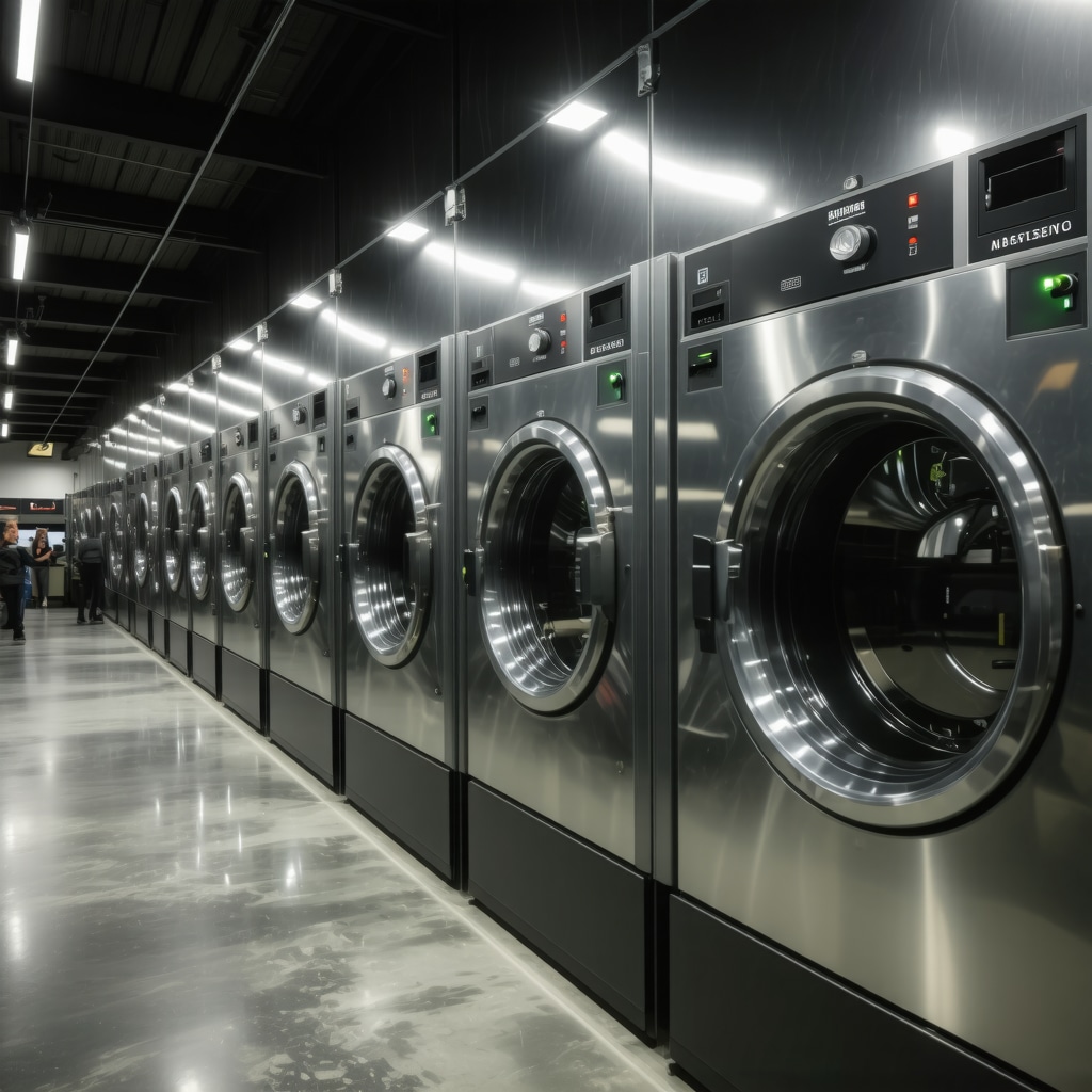 High-tech eco-friendly dry cleaning equipment in Tampa utilizing ultrasonic and plasma methods for sustainable garment care.