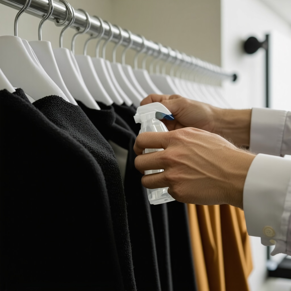 Technician using eco-friendly solvents and advanced equipment for dry cleaning