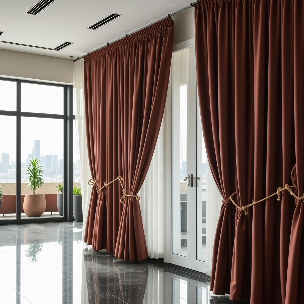Curtains being cleaned with eco-friendly solutions at a professional dry cleaning facility