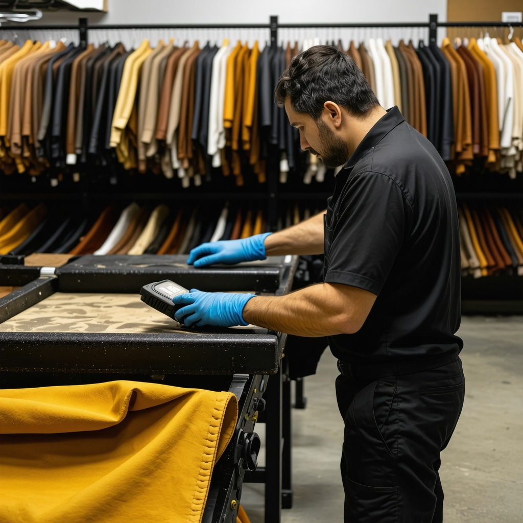 Technician cleaning leather and suede garments with eco-friendly solutions in Tampa