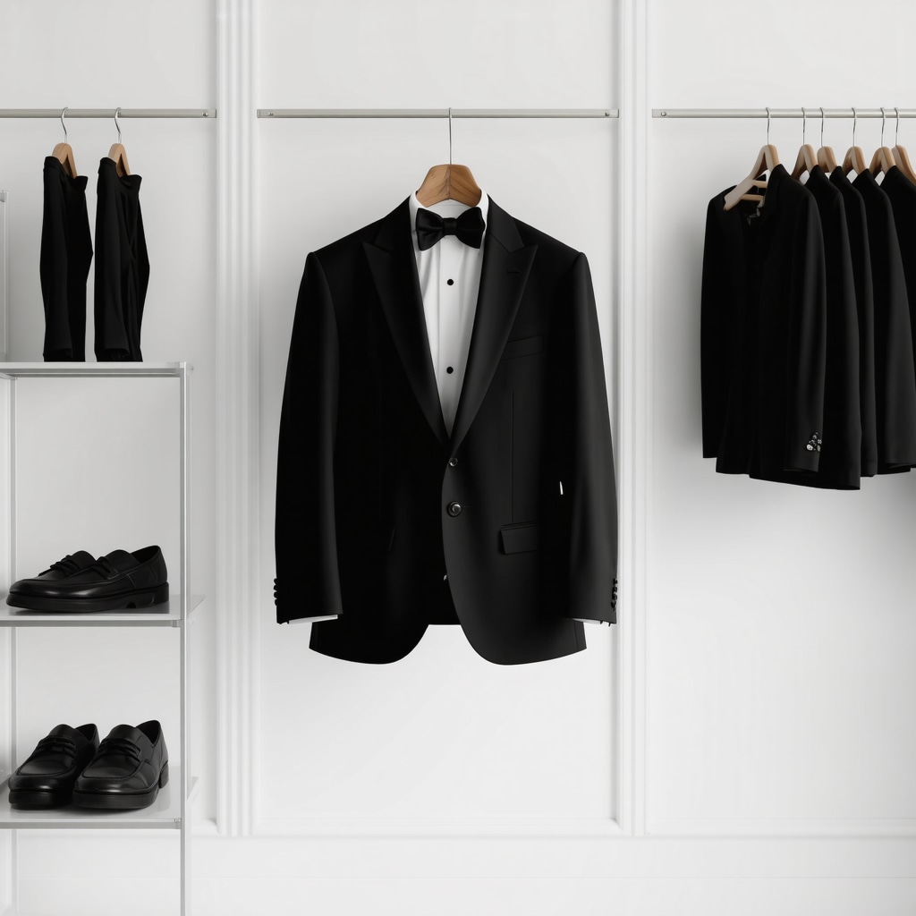 Luxury tuxedo being carefully cleaned and pressed in a high-end Tampa dry cleaner's facility, emphasizing fabric care and preservation techniques.