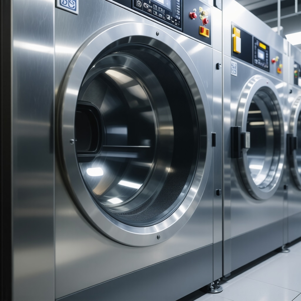 Modern ultrasonic cleaning machinery used for sustainable dry cleaning in Trinity.