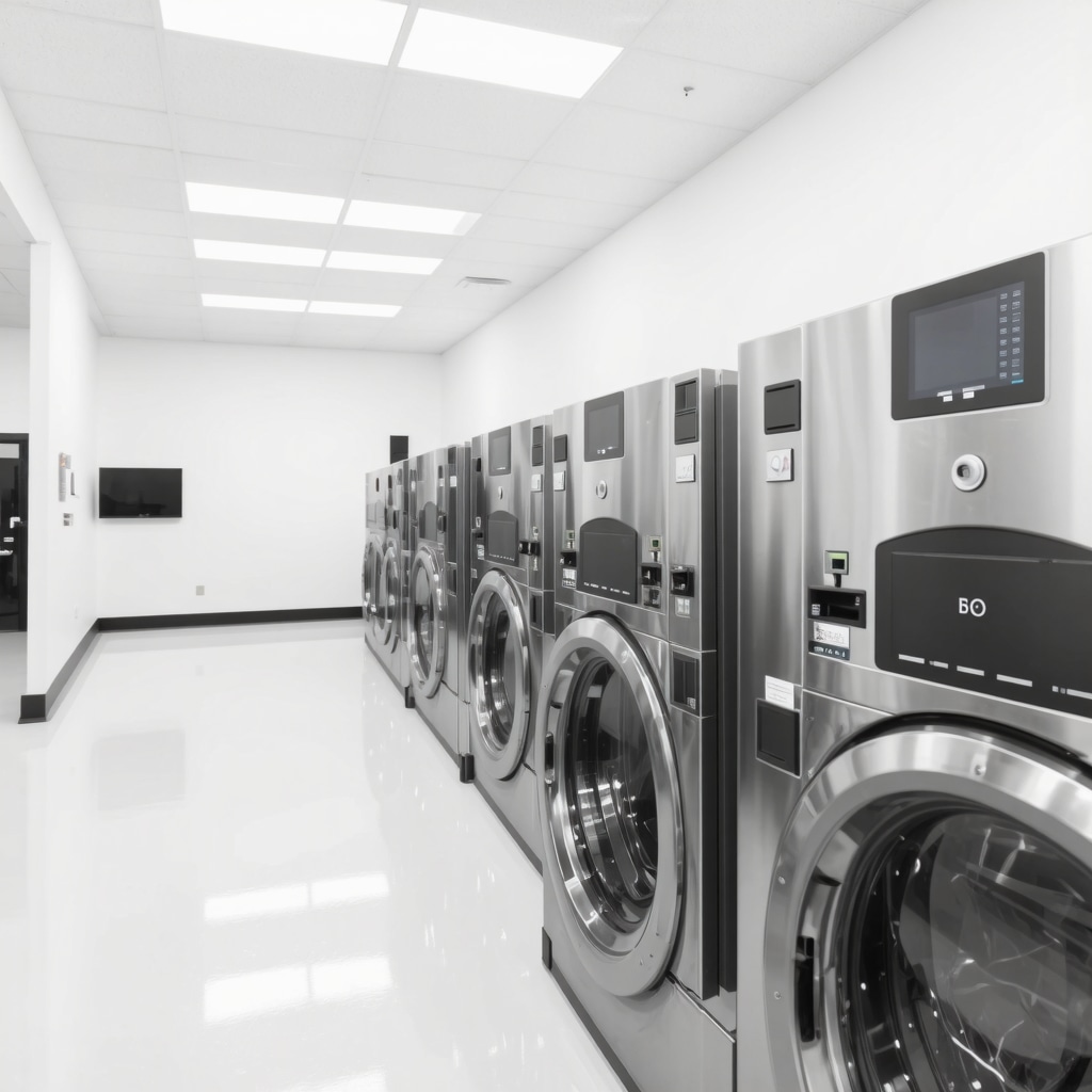 Modern ultrasonic dry cleaning machine in eco-friendly South Tampa dry cleaning shop
