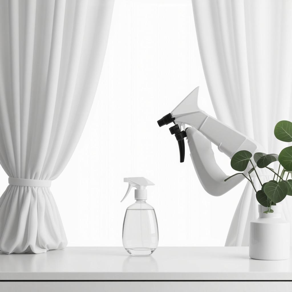 Eco-friendly curtain cleaning process demonstrating biodegradable solvents and delicate fabric care