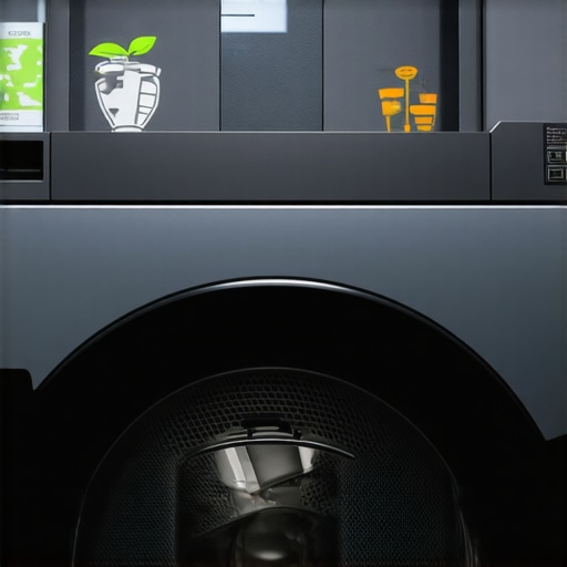 Advanced eco-friendly dry cleaning machine with green symbols in Tampa
