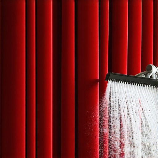 Luxurious velvet curtains being cleaned with eco-friendly methods in a Tampa living room.