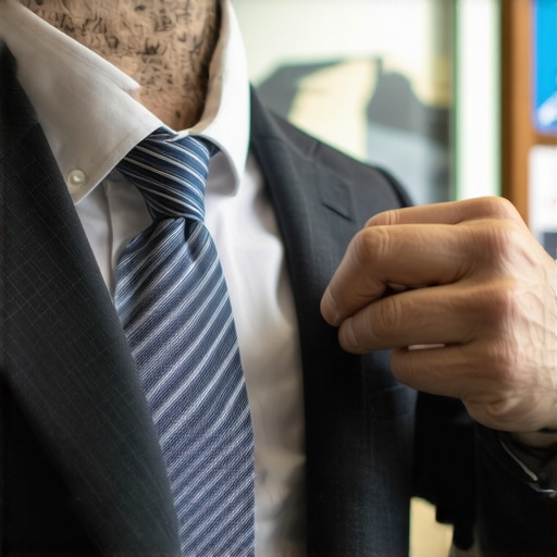 Tailor adjusting a suit with precision in a Tampa tailoring shop.