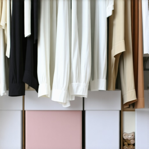 Wardrobe with organized storage for delicate clothes using acid-free boxes and garment bags