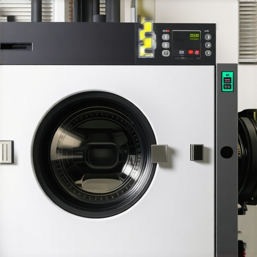 Professional dry cleaning machine in a modern service center, showcasing fast and eco-friendly garment care.