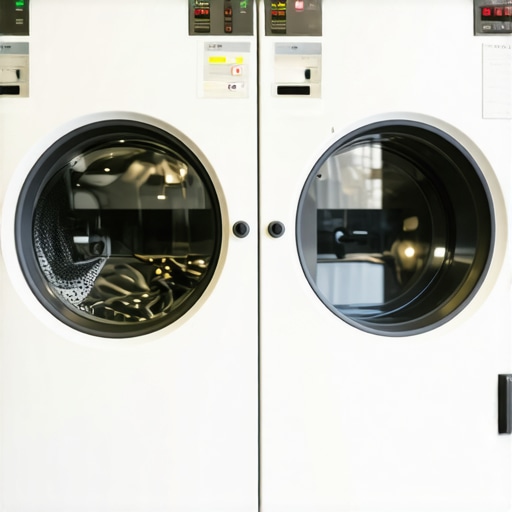 Modern eco-friendly dry cleaning machine using green solvents in Tampa storefront.