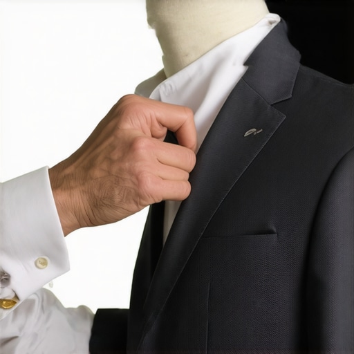 Tailor adjusting a suit on a mannequin with precision craftsmanship