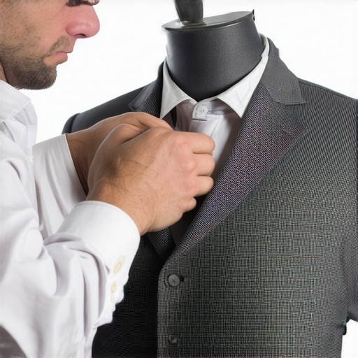 Tailor making delicate adjustments to a wool suit using fine hand-stitching techniques.
