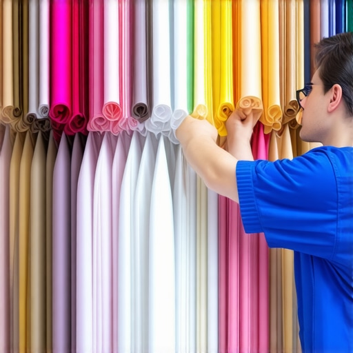 Conservator working with antique silk textiles in a controlled storage room
