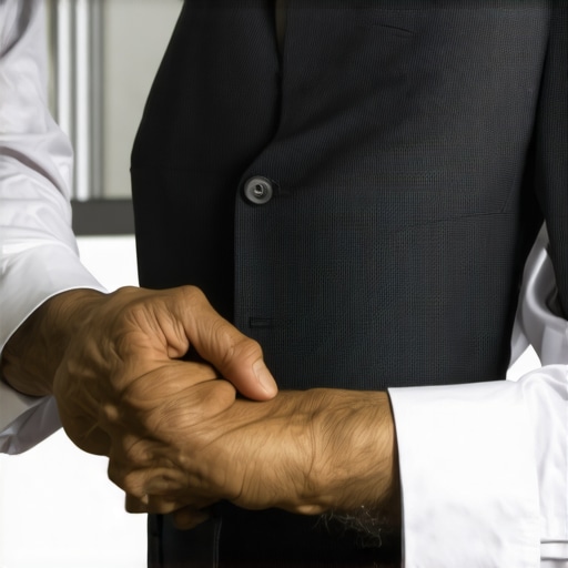 Skilled tailor adjusting clothing with expert techniques in a professional atelier.