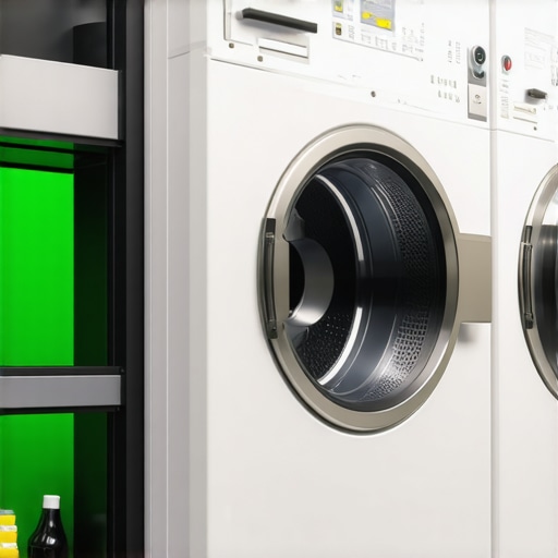 High-tech eco-conscious dry cleaning machinery in Tampa, emphasizing sustainability.