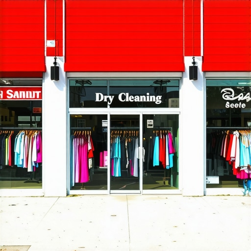 A vibrant dry cleaning shop in South Tampa with clean signage and welcoming entrance
