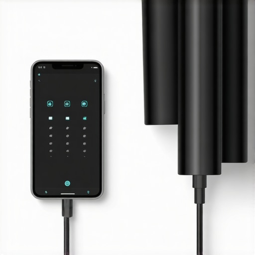 A professional garment steamer emitting vapor next to a smartphone displaying scheduling software.