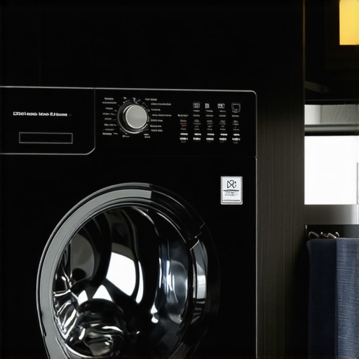 A modern washing machine with steam cleaning features in use for delicate linen care