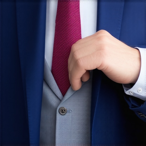 Tailor adjusting a suit with pins and measuring tape in a professional shop.